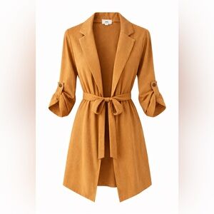 Camel Tie-Front Cardigan